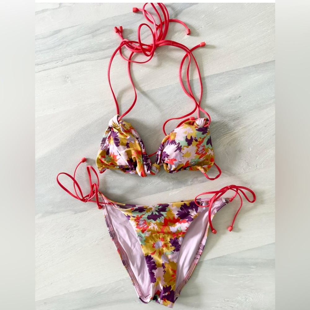 ZIMMERMANN Violet Knotted Bikini Sz 0 AUS